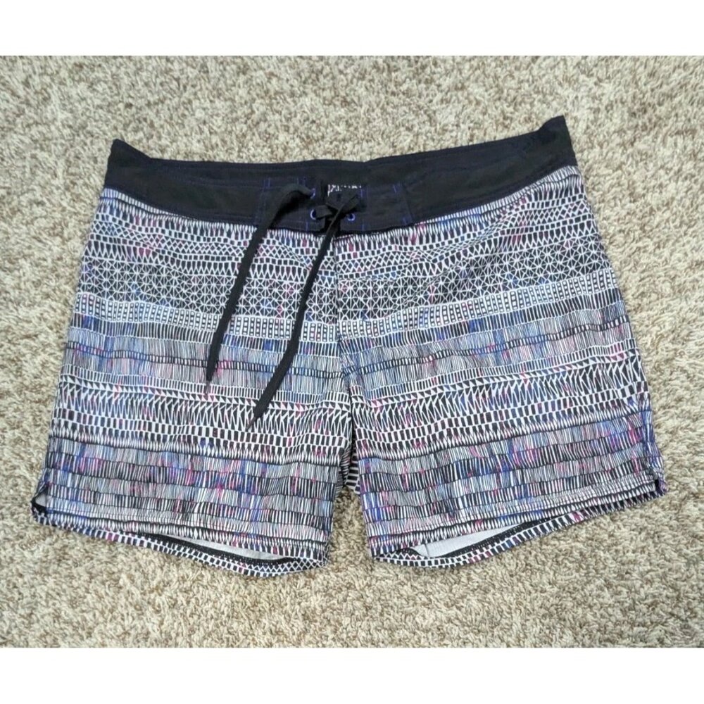 Prana Women's Swim Shorts - Black and White Pattern